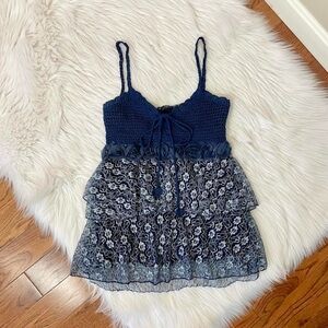 Vintage Y2K Navy Babydoll Top